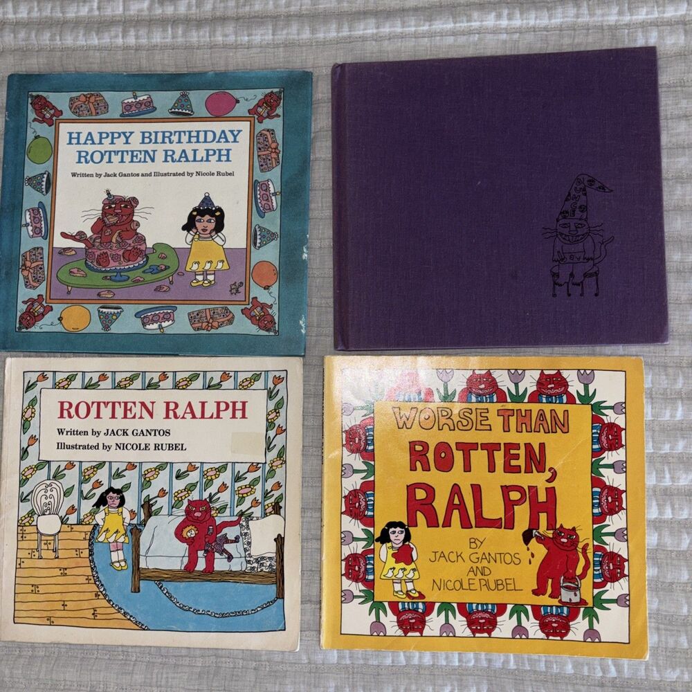 Rotten Ralph Vintage Hardcover / Paperback Book Bundle - Lot Of 4